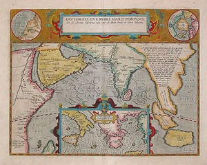 خريطة من القرن السابع عشر تصور مواقع محيط البحر الأحمر.